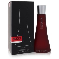 hugo DEEP RED by Hugo Boss Eau De Parfum Spray 3 oz..